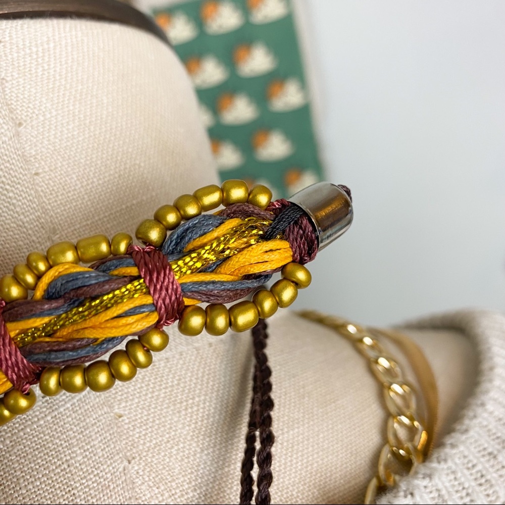 Cocobelle Anthropologie Stella Beaded Tassel Tie Choker Headband - Picture 3 of 14